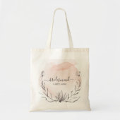 Blushing Peach Personalized Weddenschap Tote Bag (Voorkant)
