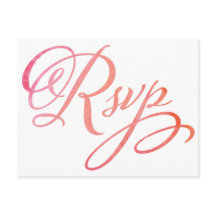 Blushing Peach Waterverf RSVP-Briefkaart