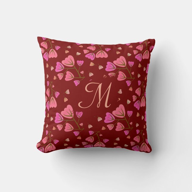 Blushing Petals Floral Throw Pillow Kussen (Voorkant)