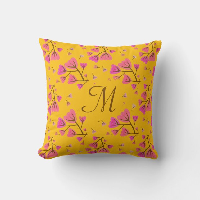 Blushing Petals Floral Throw Pillow Kussen (Voorkant)