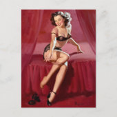 Blushing Pin Up Briefkaart (Voorkant)