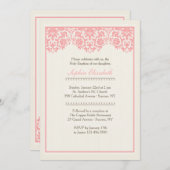 Blushing Pink Baptism Uitnodiging (Voorkant / Achterkant)