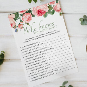Blushing Pink Floral Game die de beste bride kent Flyer