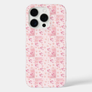 Blushing Pink Hearts iPhone 16 Pro Hoesje