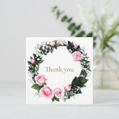 Blushing Pink Roses Bedankkaart (Staand voorkant)