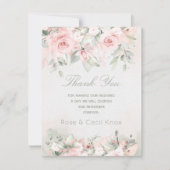 Blushing Roos bruiloft Bedankkaart (Voorkant)