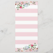 Blushing Roos Waterverf Bloemen Bruiloft Menu (Achterkant)