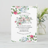 Blushing Roos Waterverf bruiloft uitnodigingen (Staand voorkant)