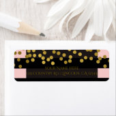 Blushing Roze & Black Stripes Gold Faux Folie Stip Etiket (Insitu)