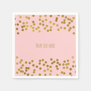 Blushing Roze & Gold Faux Folie Confetti Stippen Servetten