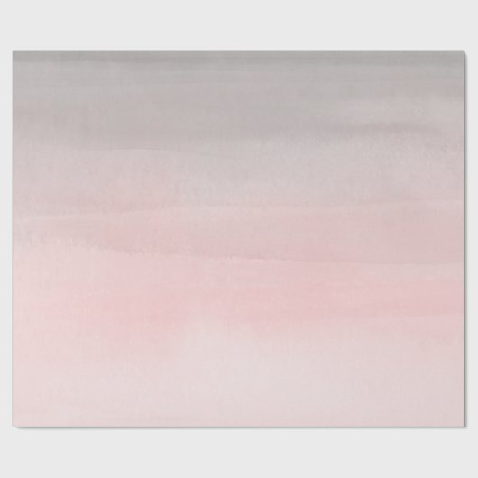 Blushing Roze & Grey Modern Waterverf Ombre Glam Cadeaupapier (Vlak)