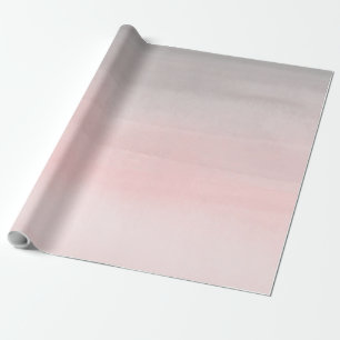 Blushing Roze & Grey Modern Waterverf Ombre Glam Cadeaupapier