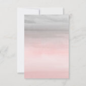Blushing Roze & Grijs Moderne Waterverf RSVP Antwo Kaartje (Achterkant)