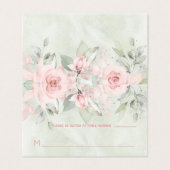 Blushing Rozen Bruiloft Gast Tafel Zitplaatsen Kaa Kaart (Buitenkant ongevouwen)