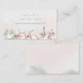 Blushing Rozen Bruiloft Online RSVP-kaart Visitekaartje (Voorkant / Achterkant)