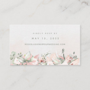 Blushing Rozen Weddenschap Online RSVP-kaart Visitekaartje