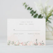 Blushing Rozen Weddenschap RSVP No Meal Choice Kaartje (Staand voorkant)