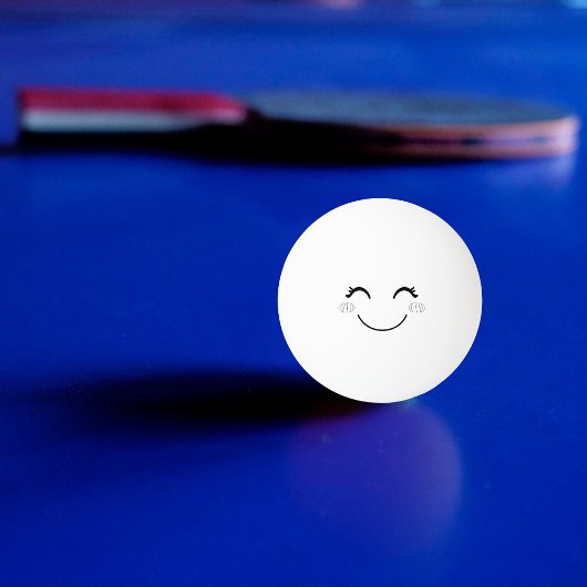 Blushing Smile Face Ping Pong Ball