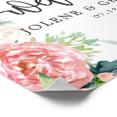 Blushing Summer Floral Wedding Welcome Poster (Hoek)