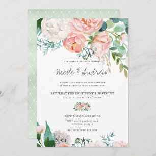 Blushing Summer   Waterverf Floral Wedding Kaart