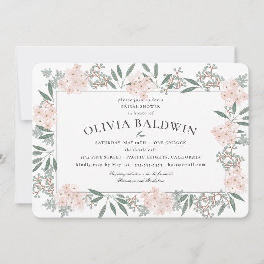 Blushing Tuin Bruiloft Vrijgezellenfeest Kaart (Voorkant)