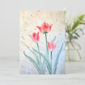 Blushing Tulp Elegantie Feestdagenkaart (Staand voorkant)