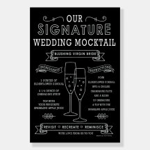 Blushing Virgin Bride Handtekening Cocktail Teken