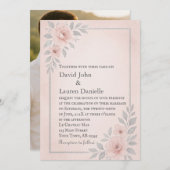 Blushing Vows foto bruiloft uitnodiging (Voorkant / Achterkant)