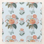 Blütenzauber mit Schmetterlingsflügeln Glazen Onderzetter (Voorkant)