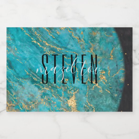 BM Bar Bat Mitswa Space Mini Sparkling Wijnetiket (Enkel label)