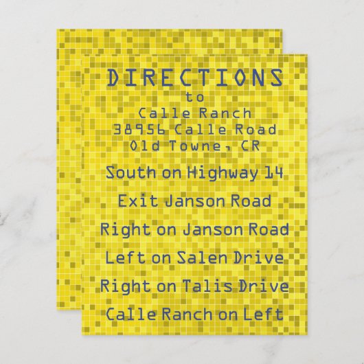 BM Bar Bat Mitswa Spel op Richting Kaart (Voorkant / Achterkant)