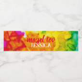 BM Bar Bat Mitswa Splash van kleur Waterfles Etiket (Enkel label)