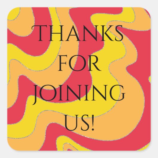 BM Bar Bat Mitswa Stickers Vierkante glittergolven (Voorkant)