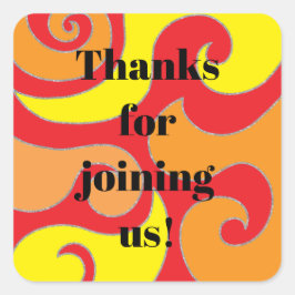 BM Bar Bat Mitzvah 60's Style Stickers Square