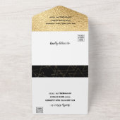 BM Bar Bat Mitzvah Elegant Gold Stars All In One Uitnodiging (Buitenkant)