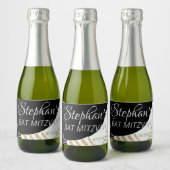 BM Bar Bat Mitzvah Elegant Tallit Mini Sparkling Wijnetiket (Flessen)