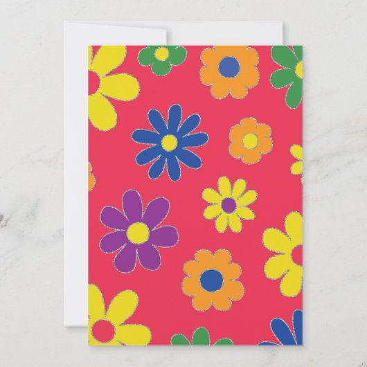 BM Bar Bat Mitzvah Flowery Save The Date (Achterkant)