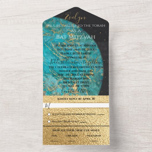 BM Bar/Bat Mitzvah Iedereen Uitnodiging Buitenruim (Binnen)