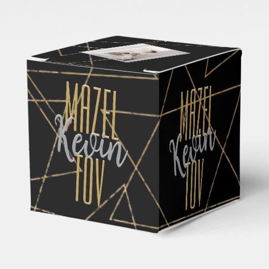 BM Bar Bat Mitzvah Overlapping Stars Bedankdoosjes (Voorkant Zijde)