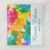 BM Bar en Bat Mitswa Kleurrijke Tallit Place Kaart (Binnenkant ongevouwen)