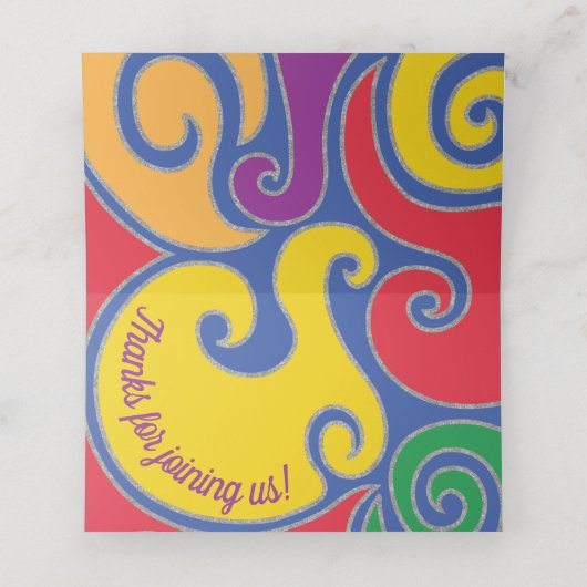 BM Bar en Bat Mitswa Kleurrijke wervelingen Plaats (Binnenkant ongevouwen)