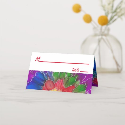 BM Bar en Bat Mitswa Tie Dye Design Place Card (Voorkant)
