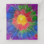 BM Bar en Bat Mitswa Tie Dye Design Place Card (Binnenkant ongevouwen)
