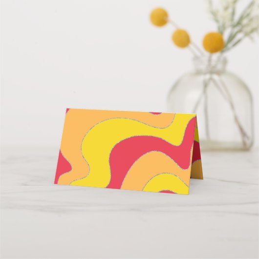 BM Bar en Bat Mitzvah Jazzy Wervelt Plaats Kaarten (Achterkant)