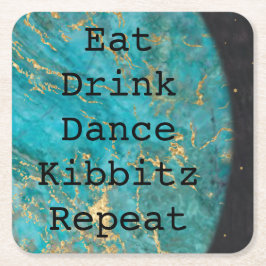 BM Bar of Bat Mitswa Buitenruimte Vierkante Kartonnen Onderzetter