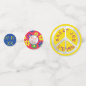 BM Bar of Bat Mitzvah Confetti Groovy Flowers (Voorkanten)