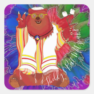 BM Bar of Bat Mitzvah Hippie Beer Stickers Plein