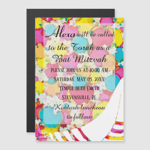BM Bar of Bat Mitzvah Magnetische Uitnodiging Fees