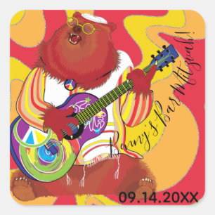 BM Bar of Bat Mitzvah Sticker Square Zingend Beer