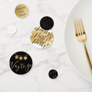 BM Bar ou Bat mitzvah Confetti Elegant Gold Stars